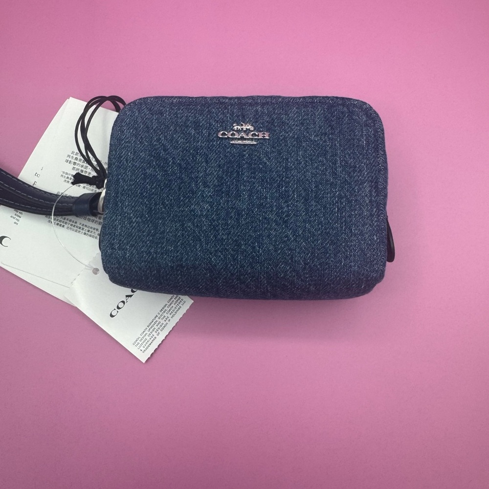 Coach Denim Pouch Wristlet